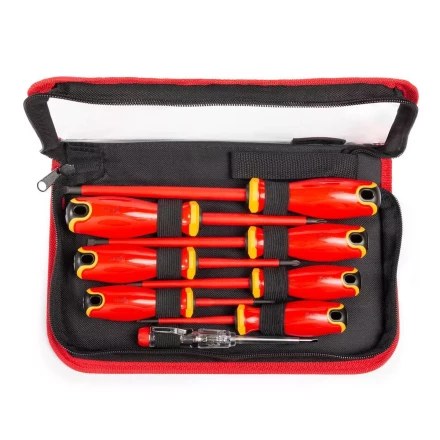 Набор диэлектрических отверток КВТ VDE НИО-2208-S сталь S2, профиль SL, PH, 8 шт. (88926) купить в Нефтеюганске