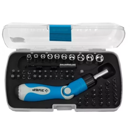 Набор ЗУБР Отвертка &quot;ЭКСПЕРТ&quot; реверсивно-рычажная с насадками,удл. с магнит.фикс.,Hex1/4&quot;-SQ1/4&quot;,в пласт. боксе,64пред. 25287-H64 купить в Нефтеюганске