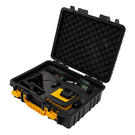 Лазерный уровень мультипризм. LXI 360-3 Green, 30 м, 520 нм, акк. Li 2800 mAh, резьба 1/4&quot;// Denzel 35079 купить в Нефтеюганске