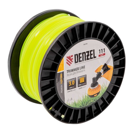 Леска для триммера квадрат Denzel, 3,0мм х 111м, на DIN катушке FLEX CORD, 96294 купить в Нефтеюганске