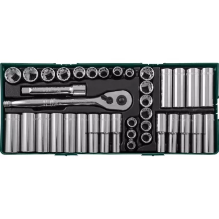 Набор головок торцевых стандарных 12гранных и глубоких 6гранных дюймовых 38предметов ложемент Jonnesway S05H4238SP 49080 купить в Нефтеюганске