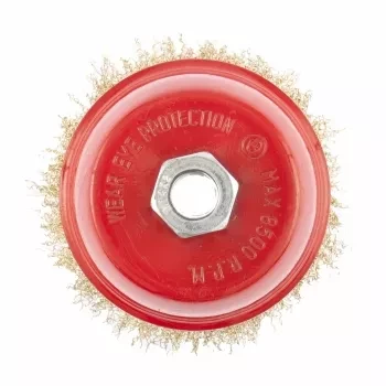 Щетка для УШМ 75 мм М14 чашка латунированная витая проволока MATRIX 74604 купить в Нефтеюганске