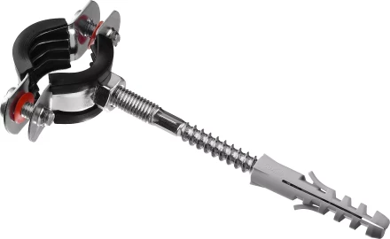 Хомут трубный с гайкой, оцинкованный, в комплекте с сантехнической шпилькой и дюбелем, 1/2&quot;, 1шт, ЗУБР Мастер 37866-20-24 37866-20-24_z01 купить в Нефтеюганске