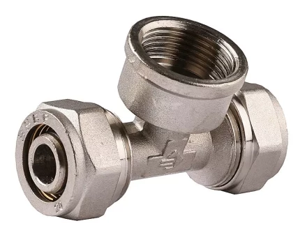 Тройник ЗУБР "ЭКСПЕРТ", никелированная латунь, ш/ш/ш, 1/2" 51251-1/2 купить в Нефтеюганске