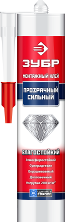 Суперсильный монтажный клей ЗУБР ЭКСПЕРТ 300 мл прозрачный 41332 купить в Нефтеюганске