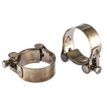 Хомуты металлические силовые 48-51 мм ширина 22 мм шарнирный W4 2 шт Сибртех 475393 купить в Нефтеюганске