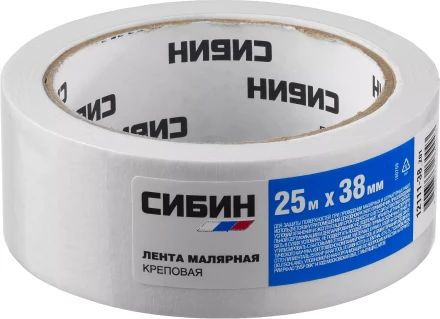 CИБИН. Малярная лента, креповая, 38мм х 25м 12111-38_z01 купить в Нефтеюганске