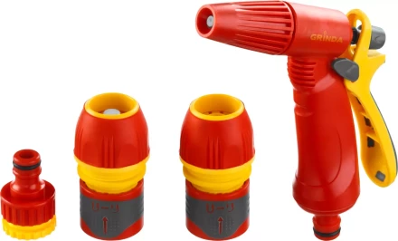 Набор GRINDA &quot;PREMIUM&quot; поливочный: Распылитель пистолетный с регулируемым соплом, 2 универсальных соединителя, адаптер внешний 1/2&quot;-3/4&quot; 8-427385_z02 купить в Нефтеюганске