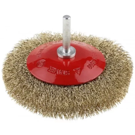 ЗУБР &quot;ПРОФЕССИОНАЛ&quot;. Щетка коническая для дрели, витая латунированная стальная проволока 0,3мм, 100мм 35233-100_z02 купить в Нефтеюганске