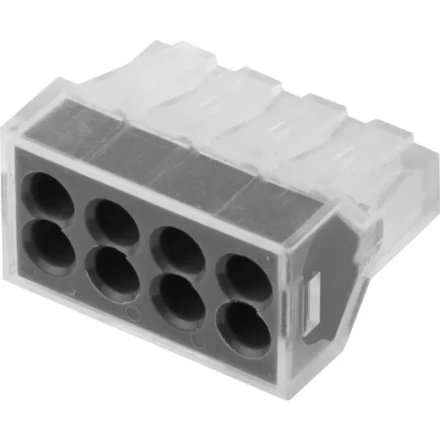 Клемма СВЕТОЗАР соединительная, 8-и проводная, 400В, 24А, 0,75-2,5мм2, 2шт 49170-8 купить в Нефтеюганске