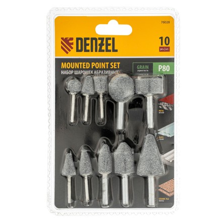 Набор шарошек для дрели (ПШМ), 10 шт Denzel 76028 купить в Нефтеюганске
