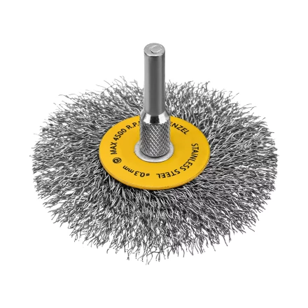 Набор щеток для дрели, 5 Плоских 25-38-50-63-75 мм, шпилька, нерж. вит. проволока Denzel 74495 купить в Нефтеюганске