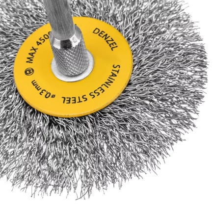 Набор щеток для дрели, 5 Плоских 25-38-50-63-75 мм, шпилька, нерж. вит. проволока Denzel 74495 купить в Нефтеюганске
