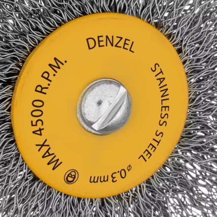 Набор щеток для дрели, 5 Плоских 25-38-50-63-75 мм, шпилька, нерж. вит. проволока Denzel 74495 купить в Нефтеюганске