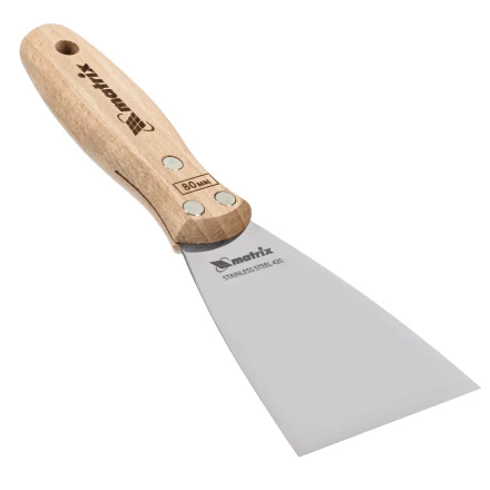 Шпательная лопатка из нержавеющей стали, 80 мм, буковая рукоятка, EFP Matrix 85615 купить в Нефтеюганске