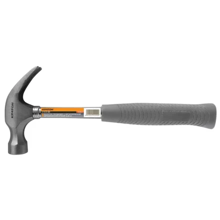 Молоток-гвоздодер с металлической обрезиненной рукояткой  0,45 кг  Кратон 2 15 01 009 купить в Нефтеюганске