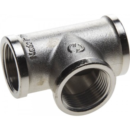 Тройник GENERAL FITTINGS никелированная латунь, г/г/г, 1/2&quot; 51052-1/2 купить в Нефтеюганске