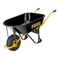 Тачка строительная Denzel 689965, усиленная, объем 130 л, 230 кг, колесо 15х6.00-6