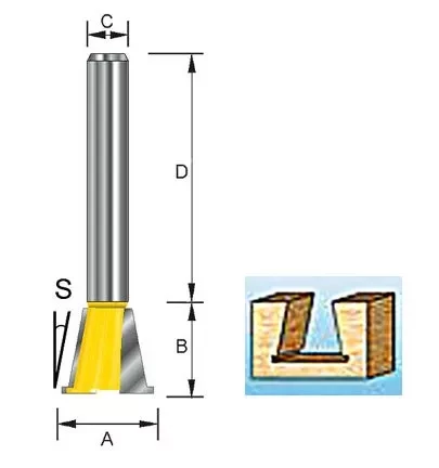 Фреза &quot;ласточкин хвост&quot; с боковыми резцами, Makita D-10861 купить в Нефтеюганске