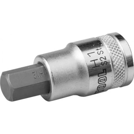 Торцовая бита-головка KRAFTOOL &quot;INDUSTRIE QUALITAT&quot;, материал S2, HEX, сатинированная, 1/2&quot;, H12 27908-12_z01 купить в Нефтеюганске