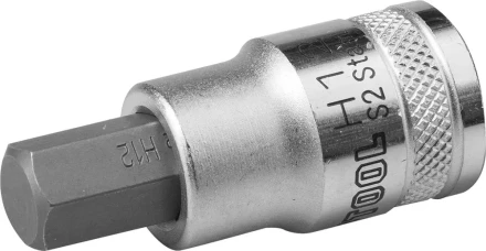 Торцовая бита-головка KRAFTOOL &quot;INDUSTRIE QUALITAT&quot;, материал S2, HEX, сатинированная, 1/2&quot;, H12 27908-12_z01 купить в Нефтеюганске