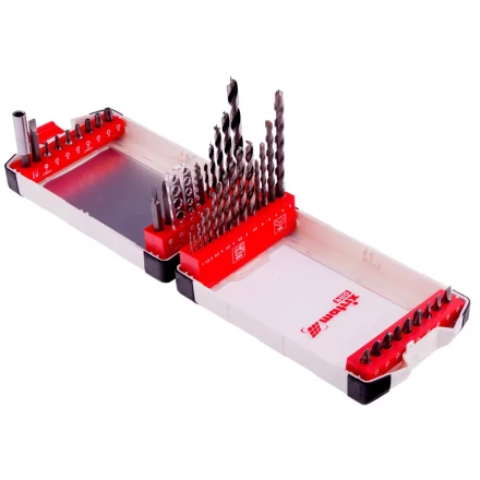 Набор сверл комбинированный сверла по металлу 1-6 мм бетону 4-8 мм дереву 3-8 мм биты 22 шт адаптер 44 предмета Pro Matrix 725644 купить в Нефтеюганске