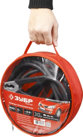 Пусковые провода ЗУБР &quot;МАСТЕР&quot;, 400А, 3м, морозостойкие, в сумке 59330-400-3 купить в Нефтеюганске