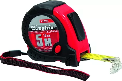 Рулетка Status magnet fixation 5 м х 25 мм обрезиненный корпус зацеп с магнитом  MATRIX 31029 купить в Нефтеюганске