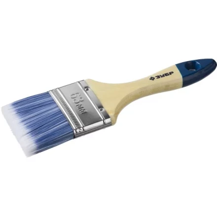 Кисть плоская  ЗУБР &quot;АКВА-МАСТЕР&quot;, искусственная щетина, деревянная ручка, 63мм 4-01007-063 купить в Нефтеюганске