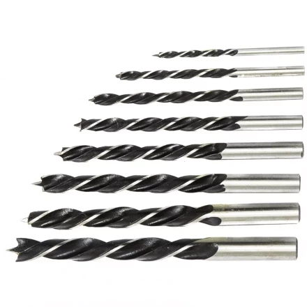 Набор сверл по дереву 3-4-5-6-7-8-9-10 мм 8 штук цилиндрический хвостовик СИБРТЕХ 702225 купить в Нефтеюганске