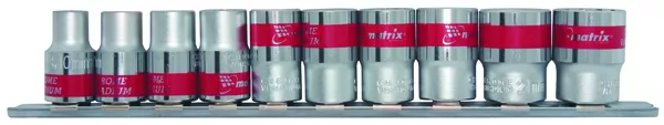 Набор универсальных торцевых головок 3/8", Spline, CrV, 10шт.,  8-19мм Matrix 13593 купить в Нефтеюганске