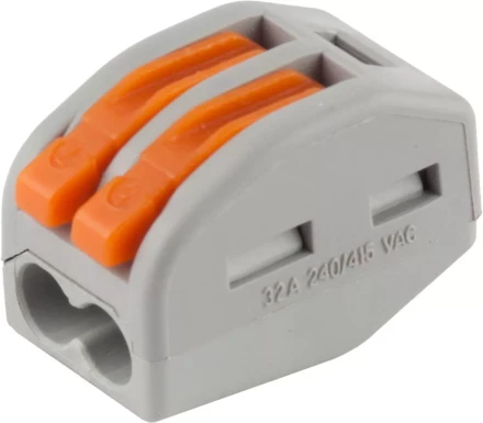 Клемма СВЕТОЗАР соединительная, разъемная, 2-х проводная, 400В, 32А, 0,5-2,5мм2/0,5-4мм2, 2шт 49190-2 купить в Нефтеюганске