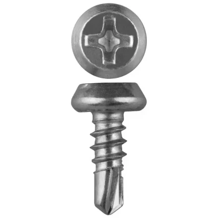 Саморезы ЗУБР &quot;МАСТЕР&quot; со сверлом оцинкованные, для крепления лист. металла до 2мм, полуцилиндр. головка, 3.8x11мм, 1000шт 4-300151-38-11 купить в Нефтеюганске