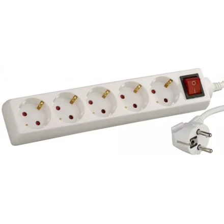 Удлинитель СВЕТОЗАР электрический с заземлением и выключателем, с защитными шторками, евро, 5 гнезд,3м SV-55055-3 купить в Нефтеюганске