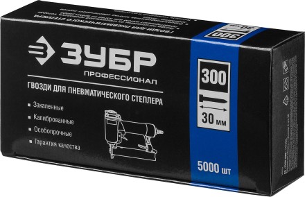Гвозди тип 300, 30 мм, особотвердые, ЗУБР &quot;ПРОФЕССИОНАЛ&quot; 31830-30, 5000 шт 31830-30 купить в Нефтеюганске