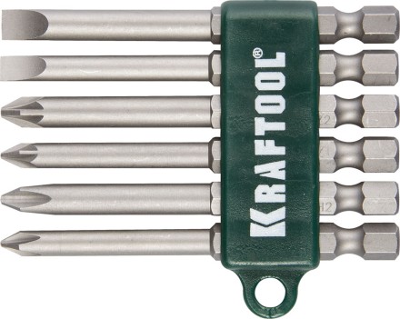 Набор KRAFTOOL Биты хвостовик E 1/4&quot;, Cr-V, 75мм, 6 предметов 26061-H6 купить в Нефтеюганске
