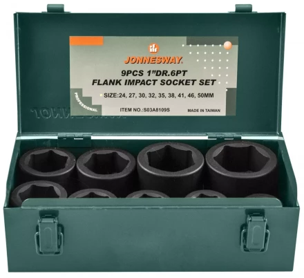 Набор головок торцевых ударных 1&quot;DR 24-50мм 9предметов Jonnesway S03A8109S 48315 купить в Нефтеюганске