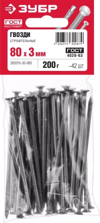 Гвозди строительные ГОСТ 4028-63 пакет серия МАСТЕР купить в Нефтеюганске