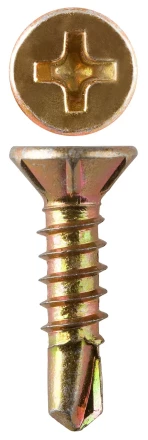 Саморезы ЗУБР со сверлом для оконного профиля, жёлтопассивированные, 3.9x13мм, 22шт 4-300236-39-013 купить в Нефтеюганске