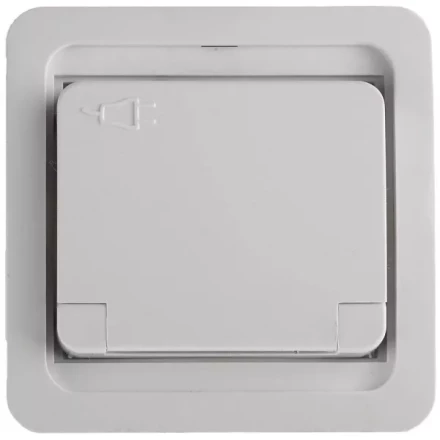 Розетка СВЕТОЗАР &quot;ГАММА&quot; одинарная с крышкой, с заземлением, цвет белый,16А/~250В SV-54110-W купить в Нефтеюганске