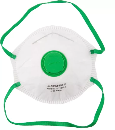 Полумаска фильтрующая STAYER &quot;PROFI&quot; коническая, с клапаном, многослойная, класс защиты FFP2 11110-2 купить в Нефтеюганске