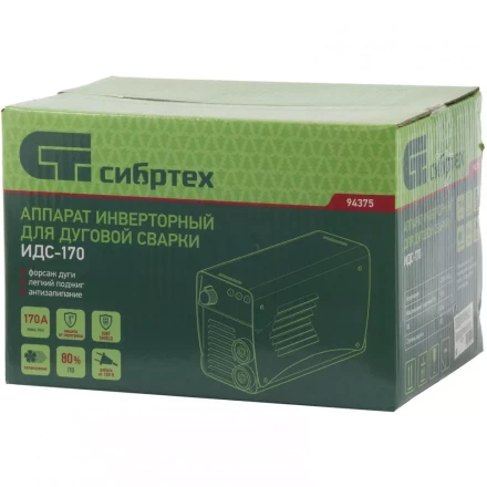 Аппарат инверторный дуговой сварки СИБРТЕХ ИДС-170 94375 купить в Нефтеюганске