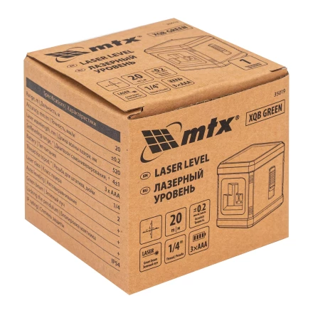 Лазерный уровень MTX XQB GREEN Basic SET, 20 м, зеленый луч, батарейки, резьба 1/4&quot; 35019 купить в Нефтеюганске