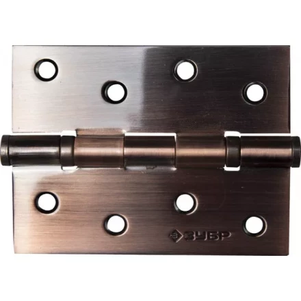 Петля универсальная ЗУБР &quot;ЭКСПЕРТ&quot;, 2 подшипника, цвет ст. медь (AC), с крепежом, 100х75х2,5мм, 2 шт 37601-100-6 купить в Нефтеюганске