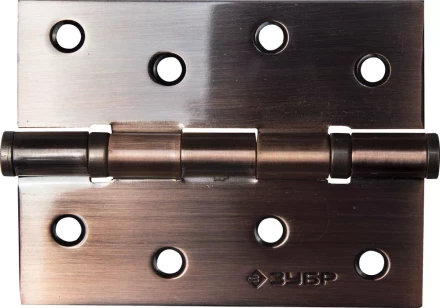 Петля универсальная ЗУБР &quot;ЭКСПЕРТ&quot;, 2 подшипника, цвет ст. медь (AC), с крепежом, 100х75х2,5мм, 2 шт 37601-100-6 купить в Нефтеюганске