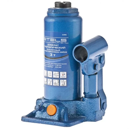 Домкрат гидравлический бутылочный 3 т h 178–343 мм STELS артикул 51096 купить в Нефтеюганске