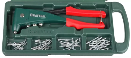 Заклепочник, KRAFTOOL &quot;NX-5&quot; 31173-H6, усиленный литой к d=2,4-4,8 мм - Al и сталь, d=2,4-4,0 - нерж сталь, в боксе, с набором заклепок 31173-H6 купить в Нефтеюганске