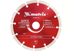 Диск алмазный отрезной сегментный 180 х 22,2 мм сухая резка MATRIX Professional 73175