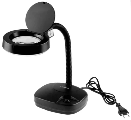 Лупа STAYER &quot;PROFESSIONAL&quot; с подсветкой на гибком штативе, 3-х/8-и кратная, питание от сети 220В 40531 купить в Нефтеюганске