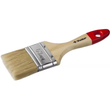 Кисть плоская  ЗУБР &quot;УНИВЕРСАЛ-МАСТЕР&quot;, натуральная щетина, деревянная ручка, 63мм 4-01003-063 купить в Нефтеюганске